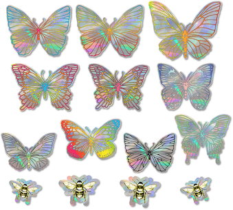 Butterfly Series | Holographic Rainbow Window Decals