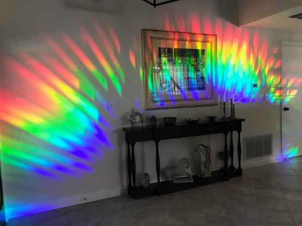 Rainbow Symphony- Rainbow Suncatcher Window Film, Radial Patterned Window  Clings, 24 X 36 Panel, Made in USA