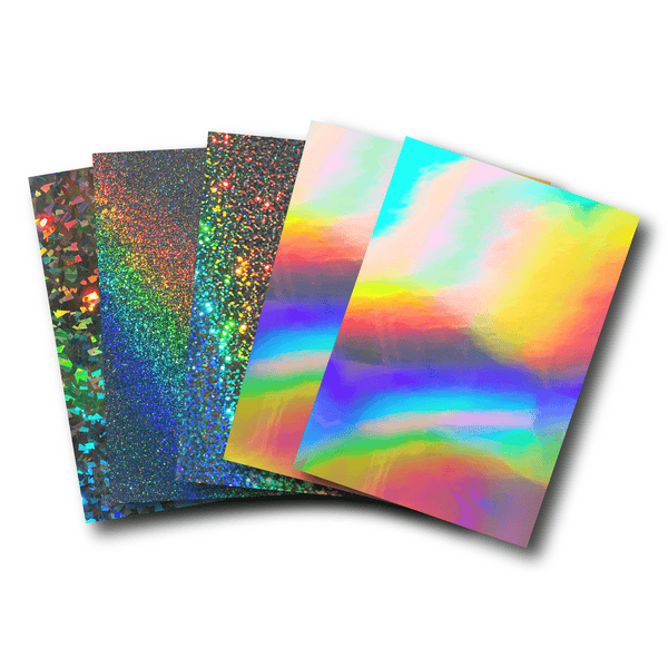 5 Pack Holographic Rainbow Metallic Glitter Permanent Adhesive